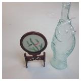 Fish Bottle & Framed Silk Screen Fish Bottle & Framed Silk Screen