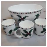 Holly Bowl & Cups Holly Bowl & Cups