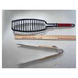 Small Fish Bar-B-Que Grill And Tongs Small Fish Bar-B-Que Grill And Tongs