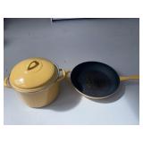 Tivoli Enameled Steel, Yellow Pot W/Lid and Tivoli Enameled Steel, Yellow Pot W/Lid and