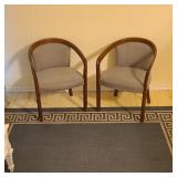(2) Barrel Back Chairs & Blue Rug (2) Barrel Back Chairs & Blue Rug