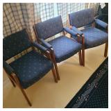 (3) Blue Chairs (3) Blue Chairs
