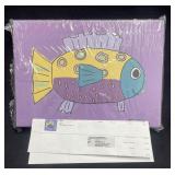 Fish 3 Purple Canvas (11x8)
