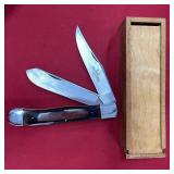Red Deer Folding Two Blade Knife w/case