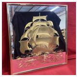 Hand Crafted Beautiful Golden Boat on Mirror