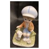 Vintage Homco Figurine Boy "Little Friends"