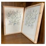 (2) Wooden Leaf Prints