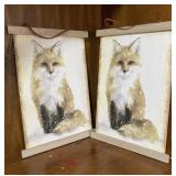 (2) Winter Fox Wall Hanging Prints