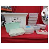 Square Basket and Assorted Storage Containers