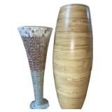 Mosaic Glass Large Vase and Yellow Vase