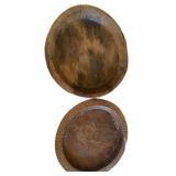 (2) Wooden Round Platers 14 in. Dia.