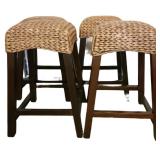 (4) Sea Grass Counter Height Bar Stools