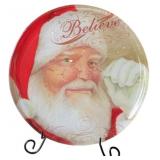 Believe Christmas Plate w/Stand 9.5" Diameter