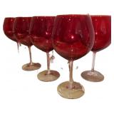 (8) Ruby Red Wine Glasses