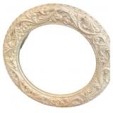 33 in. Dia. Round Distressed Ivory Mirror