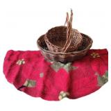 (2) Baskets + Red Rug