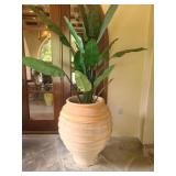HUGE Bee Hive Urn with Faux Palm