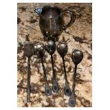 Silver Plated Reed & Barton Creamer & Spoons