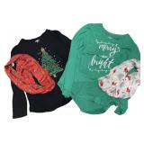 (2) XL Christmas Long Sleeve Shirts w/Scarf