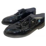 Mens Bates Black Gloss Shoes, Size 12
