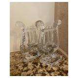 Shannon Crystal Harp Shaped Bookends 7.5 in.