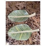 (2) Leaf Plates ( Hand crafted from Trinidad)