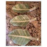 (3) Leaf Plates Hands Crafted from Trinidad