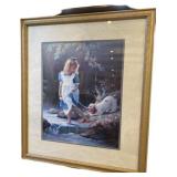 Girl with Dog Print, 25x29.5 in.