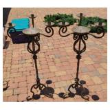 (2) Cast Iron Candle Holders