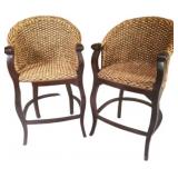 (2) Sea Grass Bar Stools