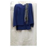 1 LeSuit royal blue a-line skirt with scarf size