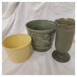 (3) Green Plant Pots