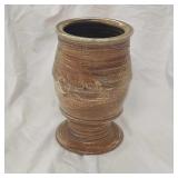 8in Hand Made Clay Pedestal Pot