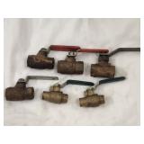 6 Brass Valves