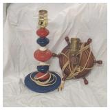 (2) Vintage Lamps, Missing Shades