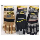 (3) Stanley Assorted Style Gloves
