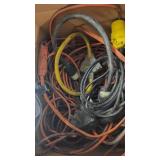Huge Lot of Extension Cords & Work Lamp