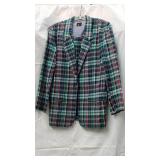 1 Liz Sport large green/red/navy plaid large