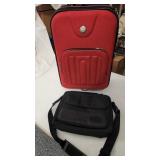 Red Suitcase & Computer Bag