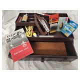Fishing Tackle Box with Tackle & Boy Scout Book