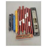 Level, Pencils, Squeek Eraser and Carbon Lumber Cr