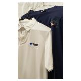 1 Curtis Cup navy and 1 Dri Fit NCAA Golf polos,