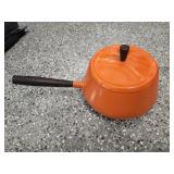 Orange Fondue Pot