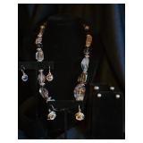 (4) Pair Earrings with Beaded Necklace