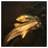 Silver and Gold Toned Dolphin Bracelet
