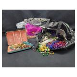 Bag of Mardi Gras Necklaces and Costume Jewelry