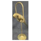Vintage Brass Macaw Parrot on Stand 14in