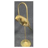 Vintage Brass Macaw Parrot on Stand 14in