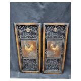 (2) 12x28in Metal Rooster Wall Art