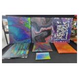 (7) Abstract Art Canvases By Morgan